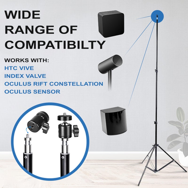 Skywin حامل ثلاثي Skywin VR، قاعدة محطة، متوافق مع محطة قاعدة Steam VR 2.0 لحامل المستشعر و Oculus Rift Constellation (4 حوامل) - Image 2