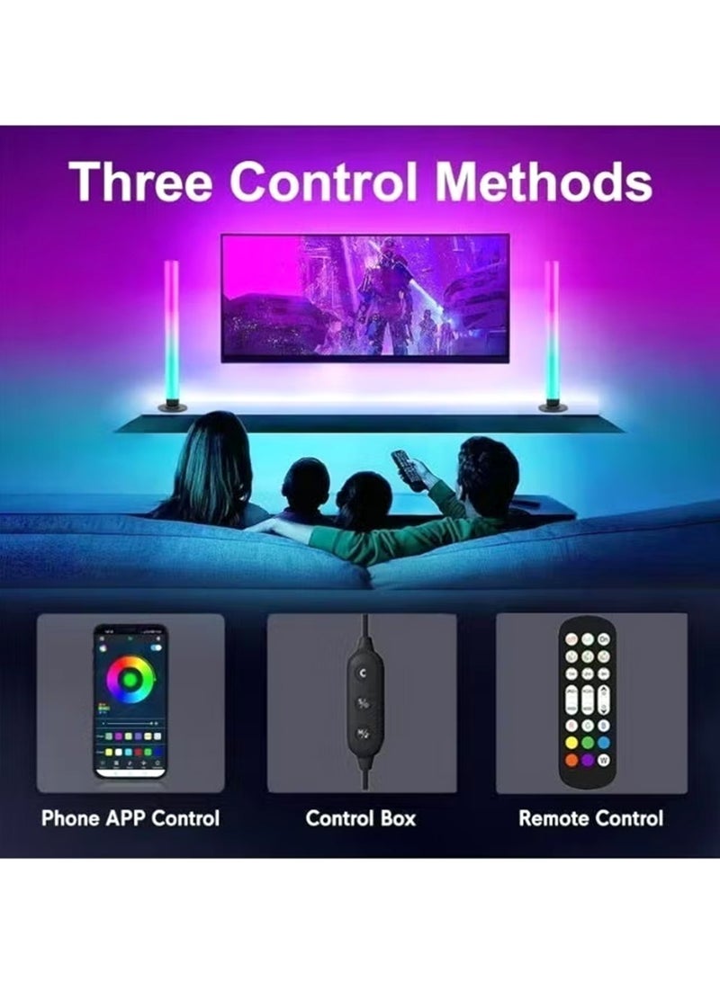 يوجي زوج من أشرطة الإضاءة الذكية (قطعتان)، شريط إضاءة RGB مزود بأوضاع الموسيقى والمشاهد، شريط إضاءة ملون يعمل بتقنية البلوتوث مع تحكم عبر تطبيق ذكي؛ مناسب للأفلام، وأجهزة الكمبيوتر، وأجهزة التلفاز، والحفلات، وديكور الغرف، وإعدادات إضاءة غرف الألعاب. - Image 4