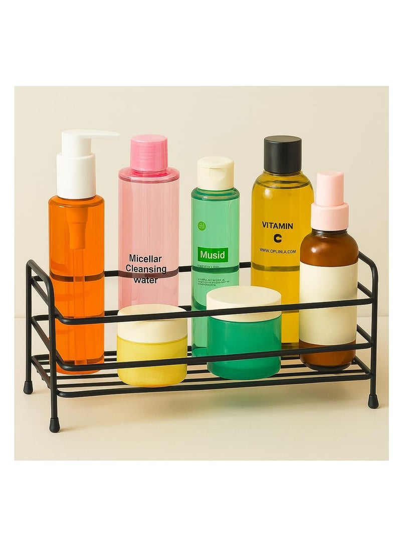 منظم معدني للمطبخ والحمام ومستحضرات التجميل – أسود - Image 2