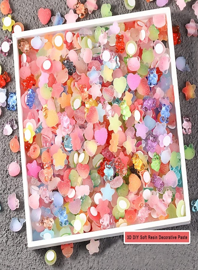 DIYOMR 3D Clear Resin Stickers for Big Belly Cups Mugs, Removal Without Trace Stickers, 100Pcs Mixed Shapes Resin Self Adhesive Art Stickers Decor for Handcraft/DIY/Photo Album/Hair Accessories/Phone - Image 3