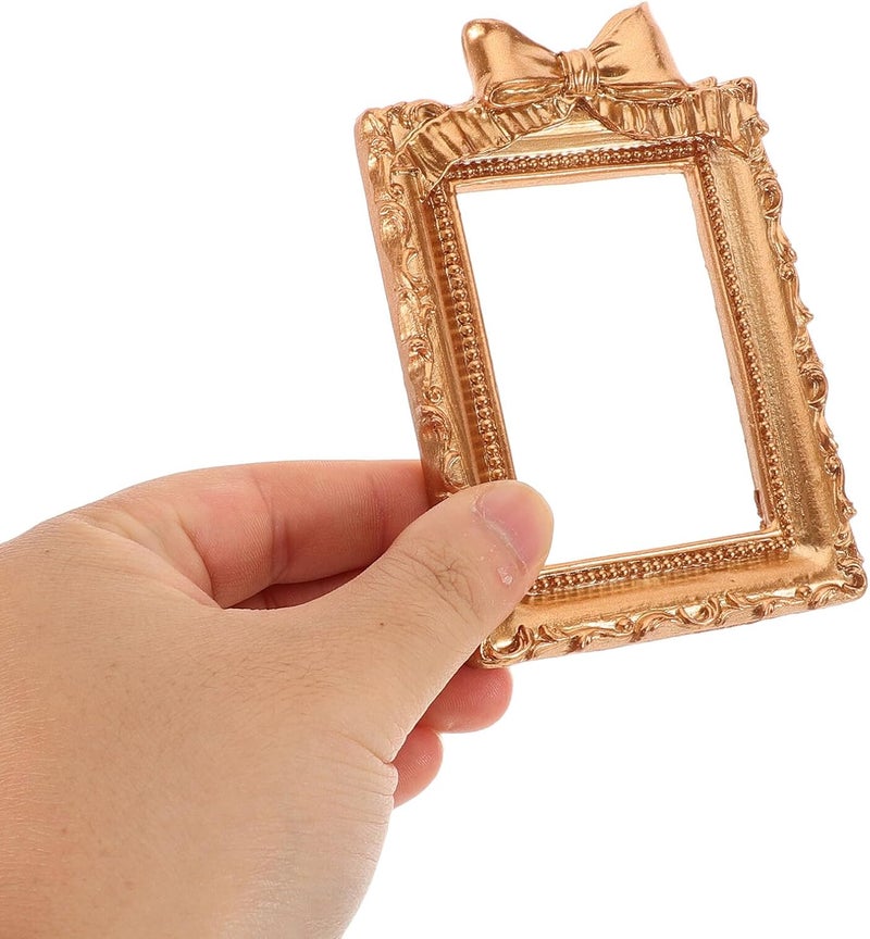 4pcs Vintage Resin Picture Frames, Mini Antique Photo Holders for Photography and Home Décor, Ornate Retro Desk Display Set for Wedding and Party Backdrops - Image 4