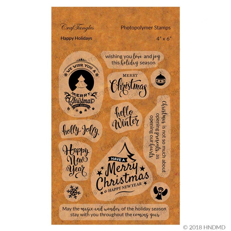 CrafTangles Photopolymer Stamps Happy Holidays