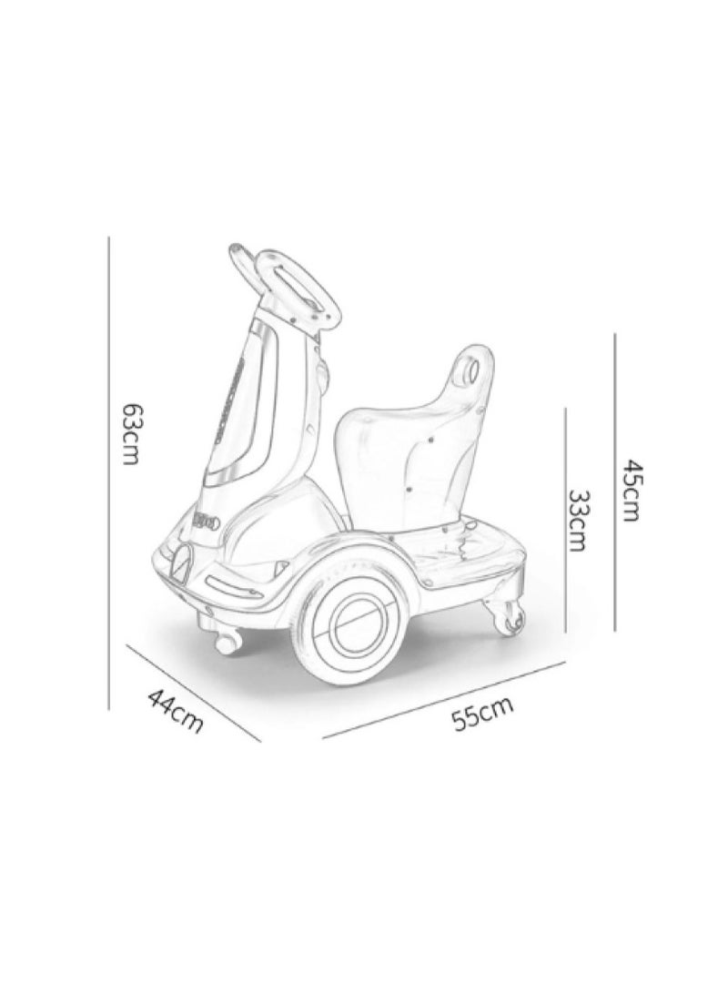 AS Smart 4-Wheel Electric Kids Scooter with Seat and LED Light Suitable for Ages 2-8 Years - Image 2