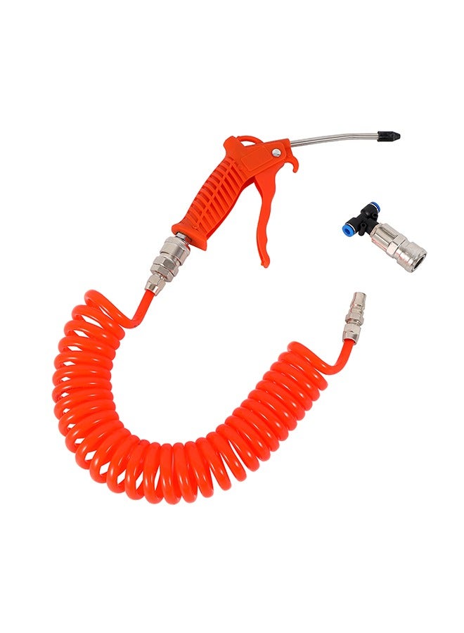 Air Duster Gun Kit -5x8mm Orange- High Pressure Air Blow Gun with Coil Hose - Quick Connect Fittings for Air Compressor for Dust Debris Removal in Garage, Workshop, Automotive and DIY Cleaning - Image 3