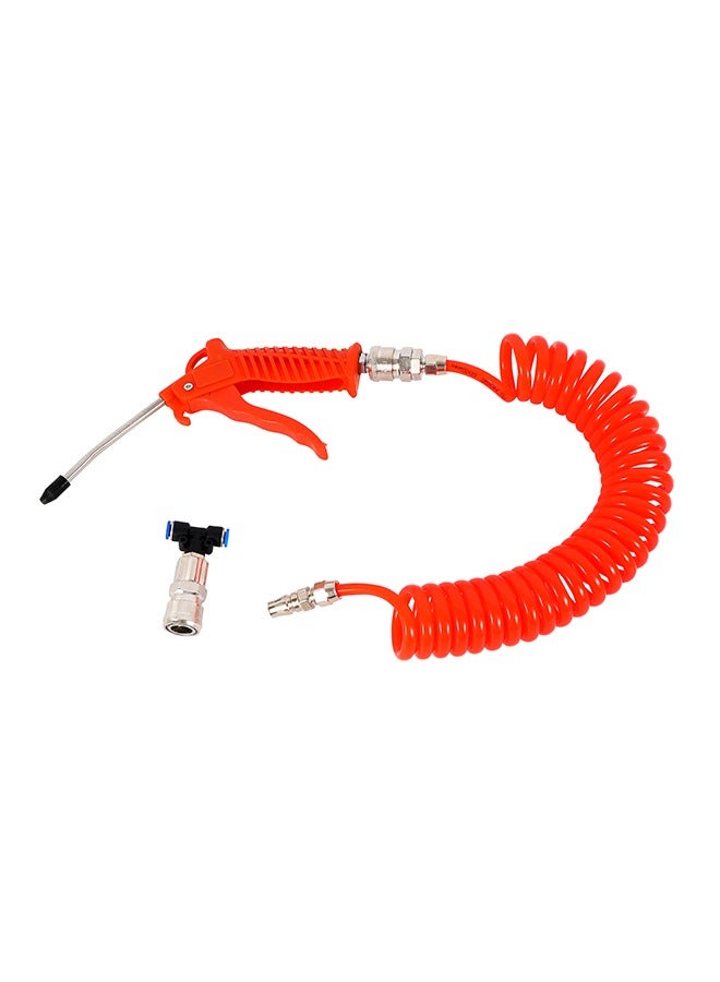 Air Duster Gun Kit -5x8mm Orange- High Pressure Air Blow Gun with Coil Hose - Quick Connect Fittings for Air Compressor for Dust Debris Removal in Garage, Workshop, Automotive and DIY Cleaning - Image 4