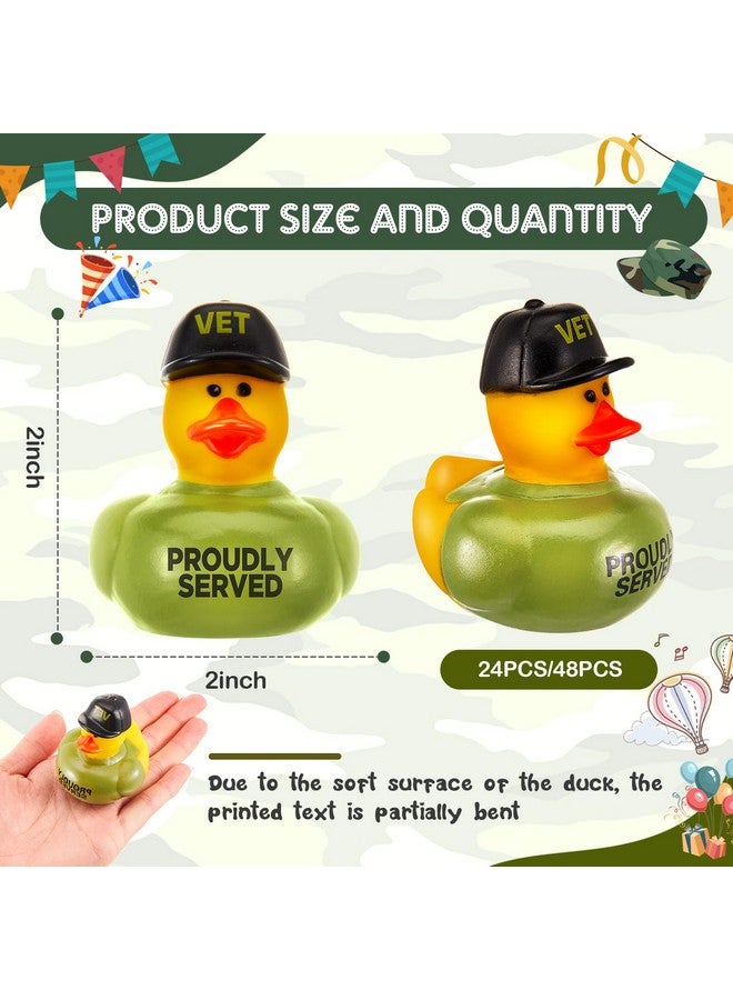 DEEKIN 24 Pcs Veteran Forces Memorial Rubber Ducks Army Military Rubber Ducks Military Party Favors Cute for Veteran Forces Gifts, Party Decorations - Image 2