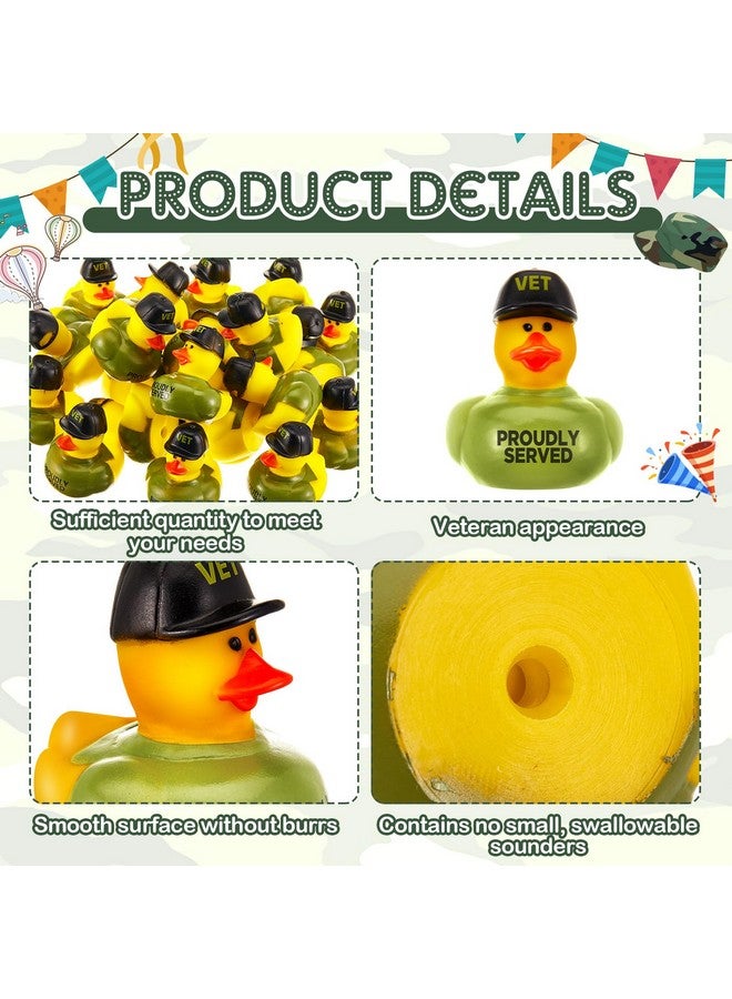 DEEKIN 24 Pcs Veteran Forces Memorial Rubber Ducks Army Military Rubber Ducks Military Party Favors Cute for Veteran Forces Gifts, Party Decorations - Image 5