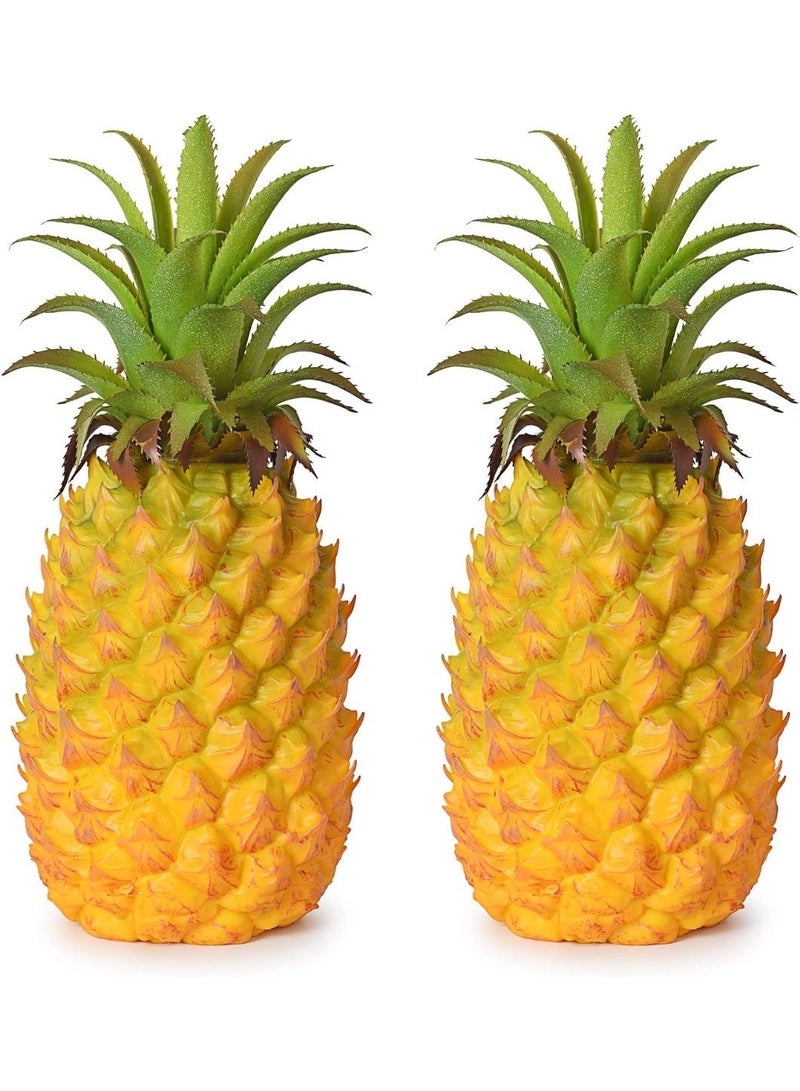 LATIFA 2 Pack Artificial Pineapple, Realistic Fake Fruit for Home Decoration, 10.2 Inch - Image 3