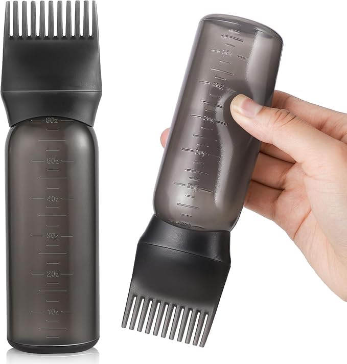 INSIME Hair oil applicator bottle with comb root hair oil applicator for scalp | Hair oil dispenser bottle hair oil bottle empty hair root applicator bottle for hair oiling & hair dye application tool - Image 1