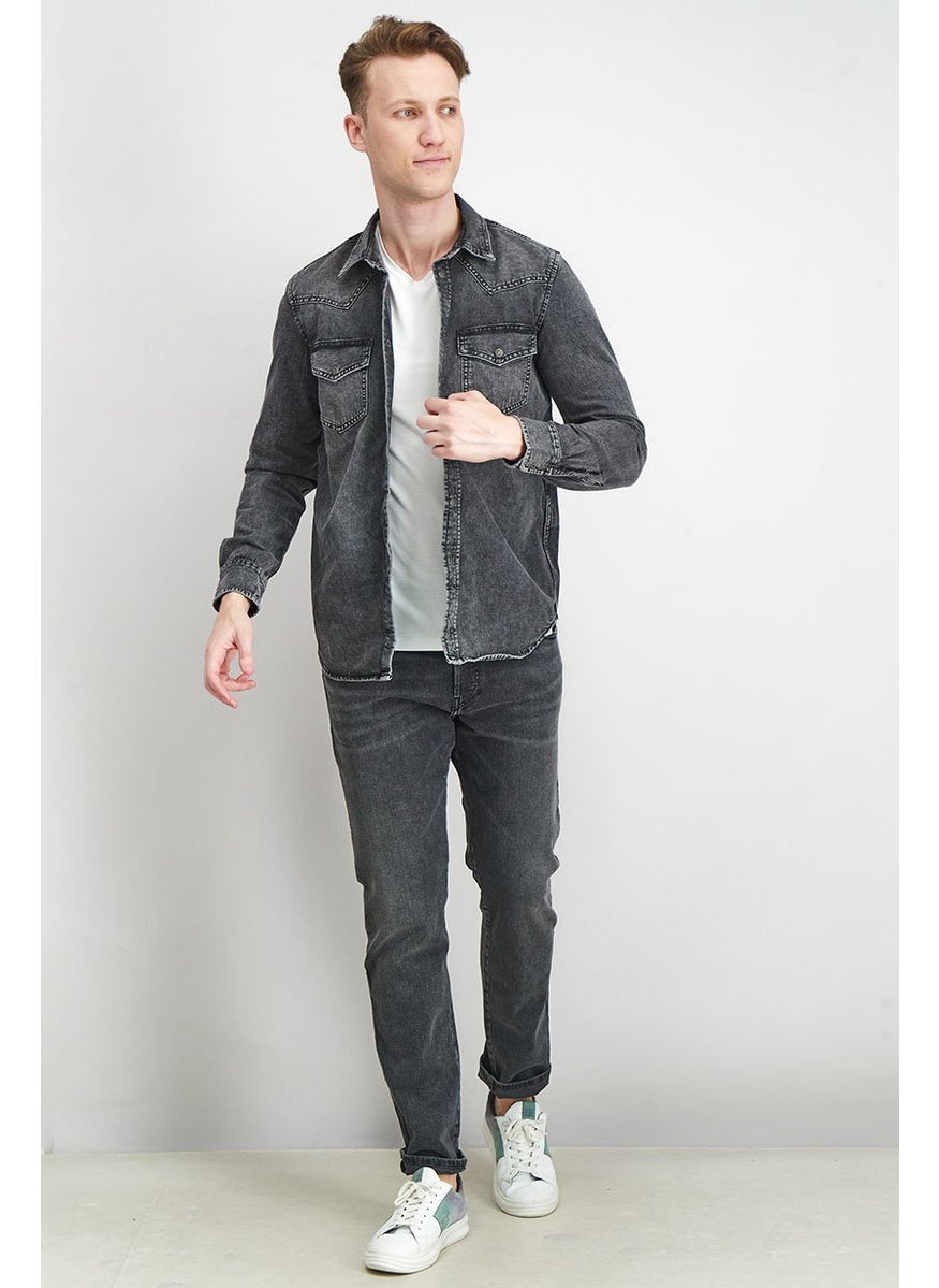 DIESEL Men Washed Denim Jacket, Black  - Image 4