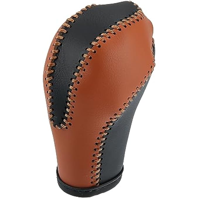 rayihni X AUTOHAUX Car Faux Leather Gear Shift Knob Cover for Infiniti QX50 QX70 QX80 20142016 QX56 20112013 G35 20072008 EX37 FX37 2013 FX35 20092012 Black Brown - Image 1