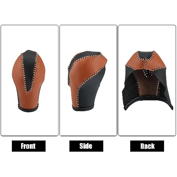 rayihni X AUTOHAUX Car Faux Leather Gear Shift Knob Cover for Infiniti QX50 QX70 QX80 20142016 QX56 20112013 G35 20072008 EX37 FX37 2013 FX35 20092012 Black Brown - Image 5