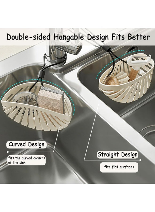 سيوسي Kitchen Sponge Holder, Suction Cup Sink Organizer and Caddy for Dish Sponge, Scrubber, Brush, Soap, Effective Drainage Tray for Kitchen Countertop, Bathroom Sink, and Counter Organizer (Gray) - Image 2