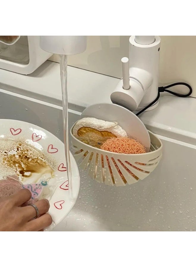 سيوسي Kitchen Sponge Holder, Suction Cup Sink Organizer and Caddy for Dish Sponge, Scrubber, Brush, Soap, Effective Drainage Tray for Kitchen Countertop, Bathroom Sink, and Counter Organizer (Gray) - Image 5