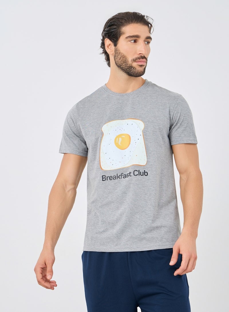 Styli Styli Graphic Print T-Shirt and Shorts Pyjama Set  - Image 1