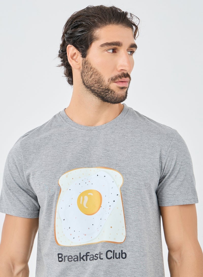 Styli Styli Graphic Print T-Shirt and Shorts Pyjama Set  - Image 5