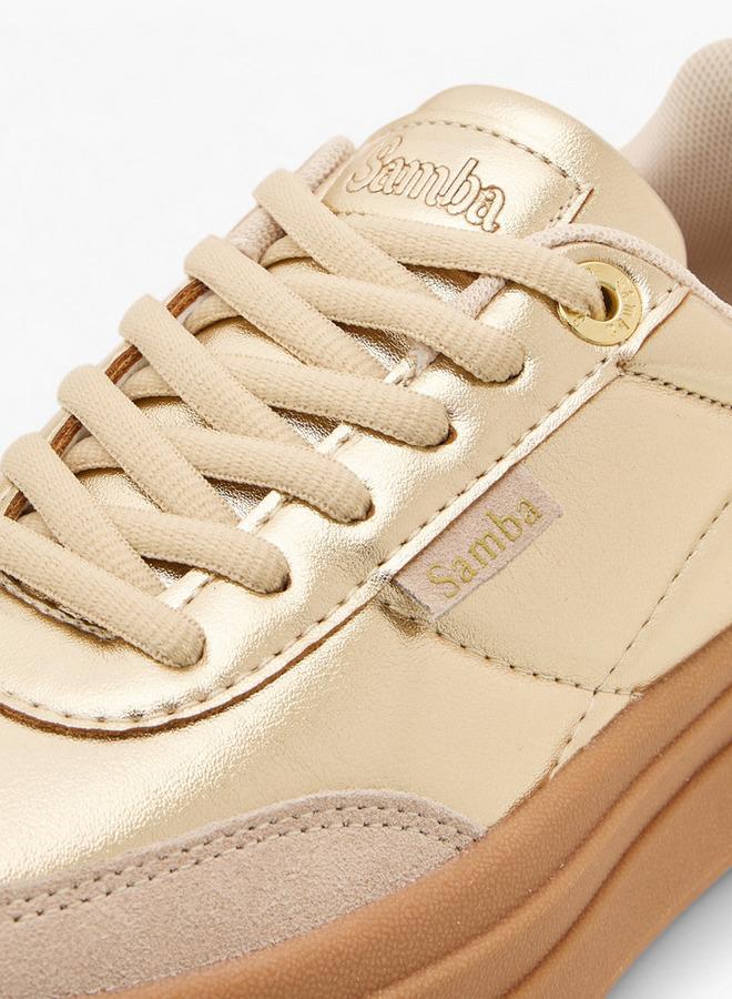 SAMBA Womens' Panelled Lace-Up Sneakers - Image 4