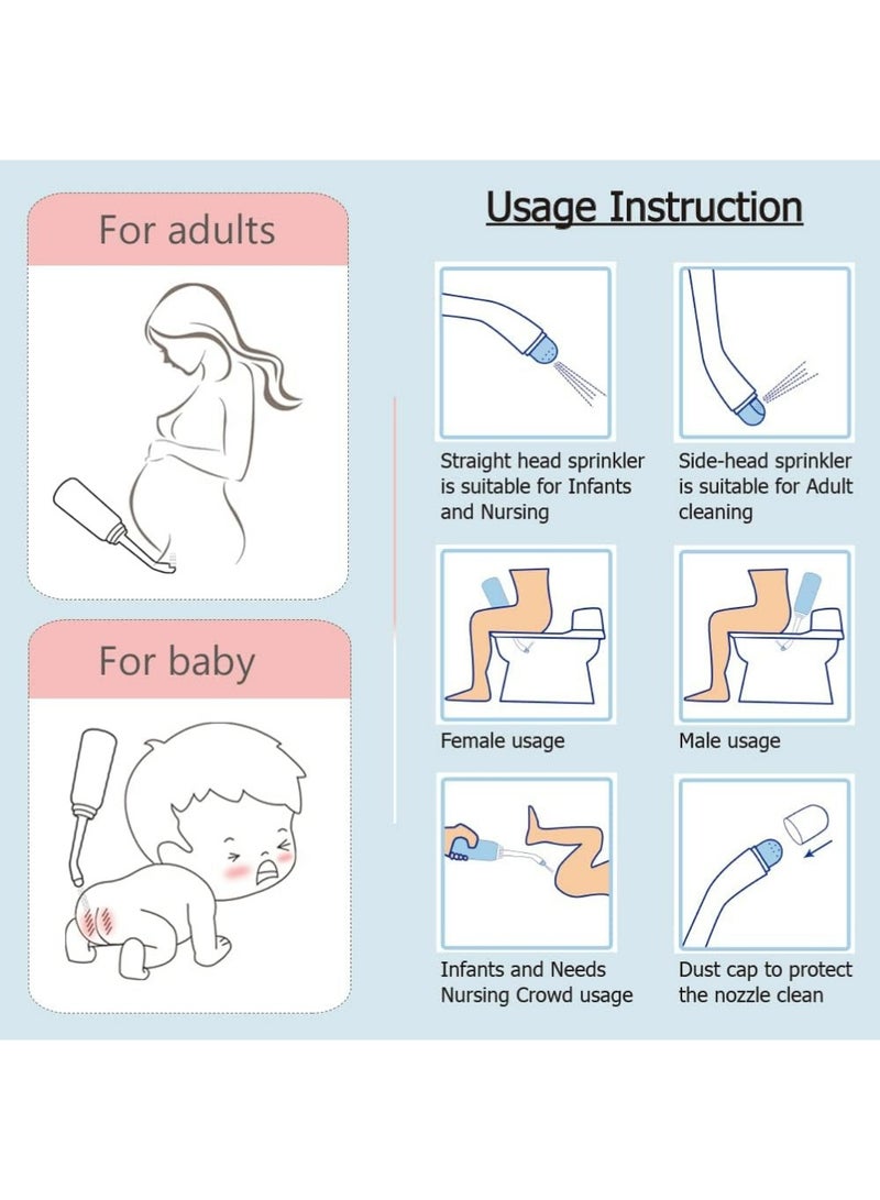 LLASIDO Handheld Personal Bidet Bottle, Bottle for Gentle Postpartum Care and Cleansing, Feminine Care， Personal Perineum Cleansing, 500Ml Portable Bidet Travel Bidet（Blue）, Resistant to 100ºC,Bonus Bag - Image 5