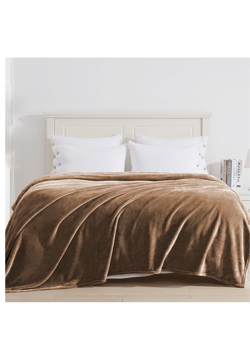 Moon Fleece Flannel and Microfiber Sofa Blanket Luxury brown Blanket Single Size Lightweight and Comfortable for Bed and Sofa Super Soft and Warm Solid Color  - Image 4