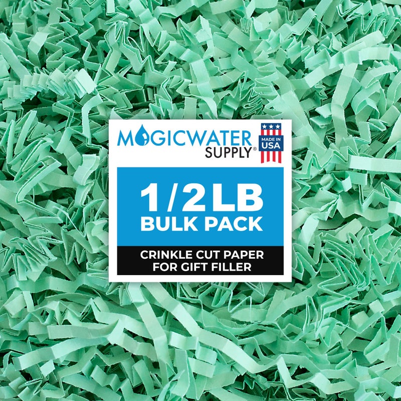 MagicWater Supply MagicWater Crinkle Cut Paper for Gift Baskets - 1/2 LB - Mint Green - Perfect for Shredded Paper Filler, Basket Filler,Gift Boxes, Bridesmaid Gifts, Christmas Stuffers & More â€“ Ideal for All Occasions - Image 1