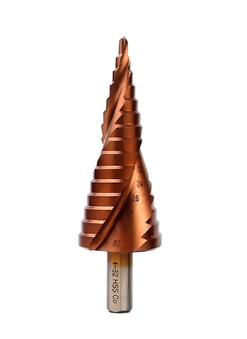 Mengshen Mengshen Co Step Drill Bit 432mm Spiral Groove M35 HSS Multi Hole Cutting Enlarge Stainless Steel Plate Quenching Steel Plate Metal Sheet Counterbore Drilling Triangle Handle Drill Bit Set  - Image 1