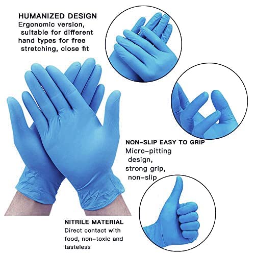 WALDENT Nitrile Medical Disposable Examination Gloves are non-powdered, ambidextrous, and tear-resistant. Ideal for medical, general use, these blue gloves come in a pack of 80 pieces (Medium size). - Image 3