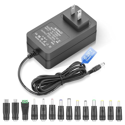 ALITOVE 24V DC Power Supply 2A 48W AC Adapter 100-240V to 24 Volt Power Cord Transformer 2 Amp 1500mA 1A with 14 Tips for LED Light CCTV Camera LED Lamp and Other 24V Devices - Image 1