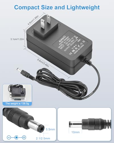 ALITOVE 24V DC Power Supply 2A 48W AC Adapter 100-240V to 24 Volt Power Cord Transformer 2 Amp 1500mA 1A with 14 Tips for LED Light CCTV Camera LED Lamp and Other 24V Devices - Image 4