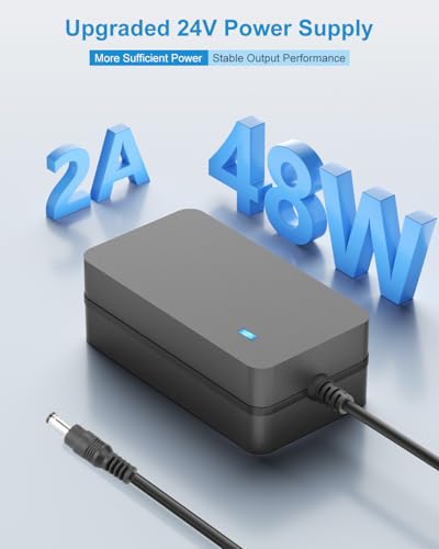 ALITOVE 24V DC Power Supply 2A 48W AC Adapter 100-240V to 24 Volt Power Cord Transformer 2 Amp 1500mA 1A with 14 Tips for LED Light CCTV Camera LED Lamp and Other 24V Devices - Image 2
