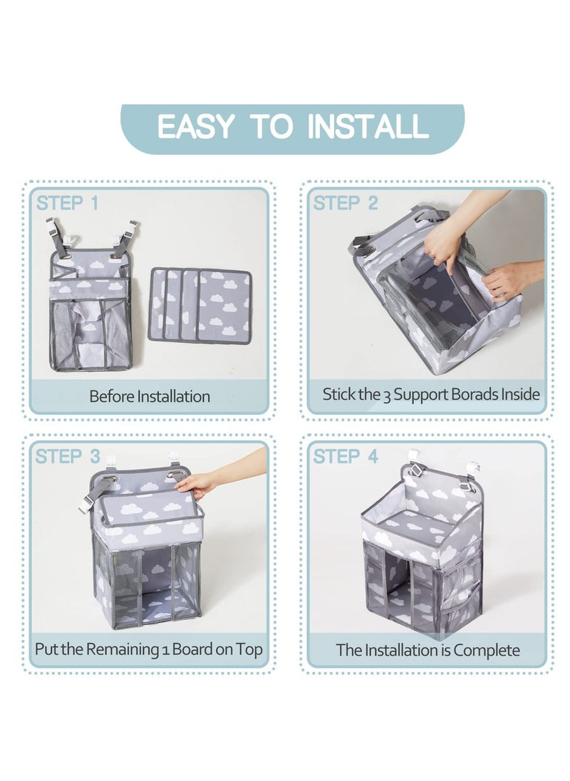 Y&D - hanging diaper caddy, Diaper Caddy, Hanging Organizer for Changing Table Crib, Baby Storage Stacker Gift Newborn Mom Essentials - Image 1