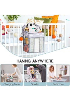 Y&D hanging diaper caddy, Diaper Caddy, Hanging Organizer for Changing Table Crib, Baby Storage Stacker Gift Newborn Mom Essentials  - Image 5