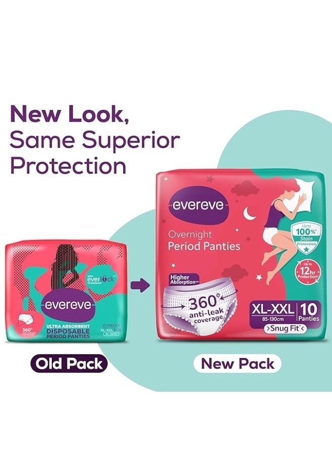 Evereve Period Panty For Girls & Women, (XL-XXL), 10 Pcs, 360 Degree Coverage, 0% Leaks, High Absorbency For Heavy Flow, Maternity Delivery Pads, Postpartum & Overnight Protection, Disposable Panty - Image 2