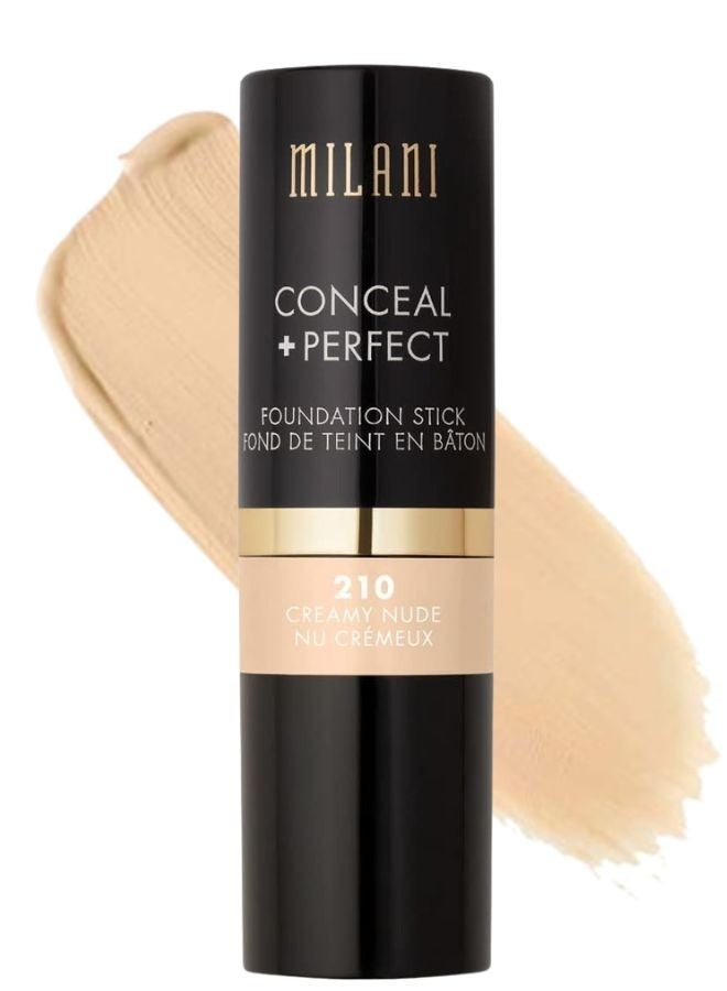 Milani Conceal + Perfect Foundation Stick - 220 Creamy Natural (0.46 Ounce) Vegan, Cruelty-Free Cream Foundation - Cover Under-Eye Circles, Blemishes & Skin Discoloration for a Flawless Finish
