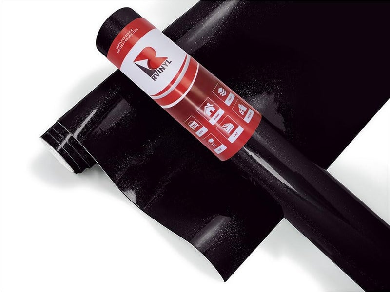Rvinyl 3M 2080 G212 Gloss Black Metallic Wrap Film Sheet (5ft x 2ft) with Application Card - Image 1
