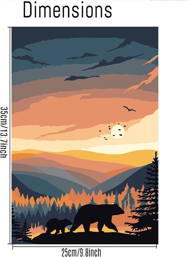 HOIYLDS 6 Packs Paint by Number for Adults Beginners, Painting by Number Kits on Canvas Without Frame,Lanscape Craft Arts for Home Wall Decor - Image 5