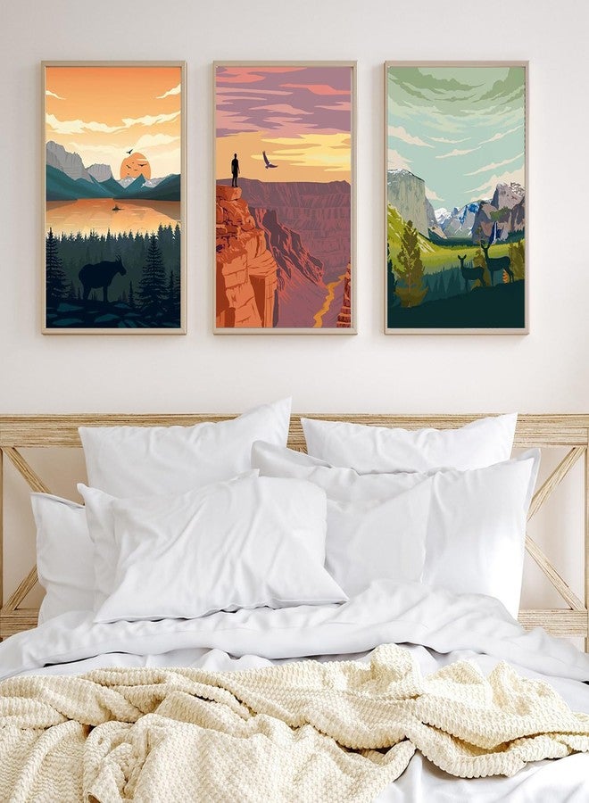 HOIYLDS 6 Packs Paint by Number for Adults Beginners, Painting by Number Kits on Canvas Without Frame,Lanscape Craft Arts for Home Wall Decor - Image 3