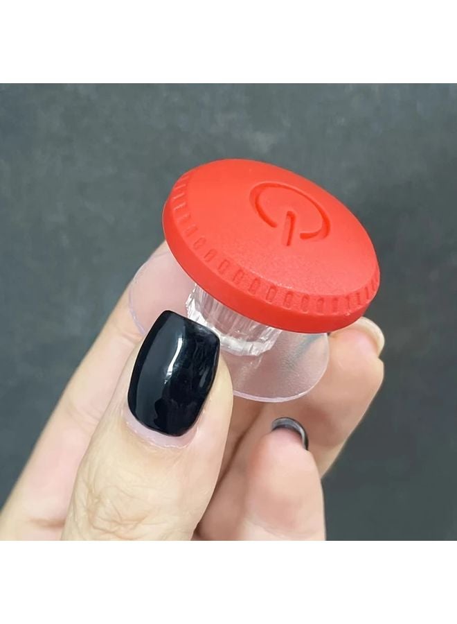 Red Toilet Flush on Stick On Door Handle Prevent Broken Nails For Long Nails - Image 1