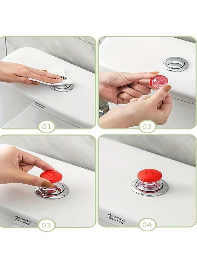Red Toilet Flush on Stick On Door Handle Prevent Broken Nails For Long Nails - Image 3