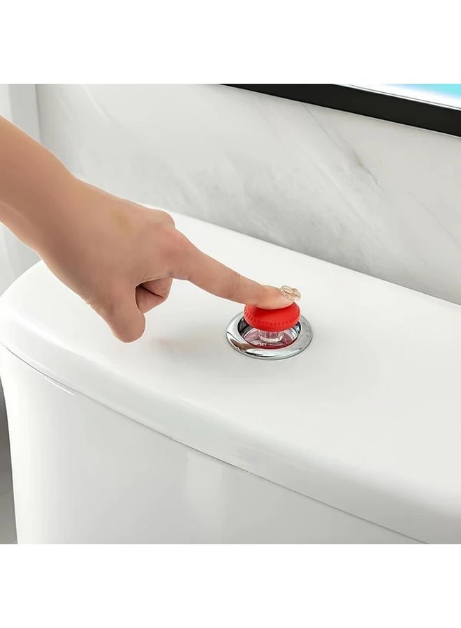 Red Toilet Flush on Stick On Door Handle Prevent Broken Nails For Long Nails - Image 5
