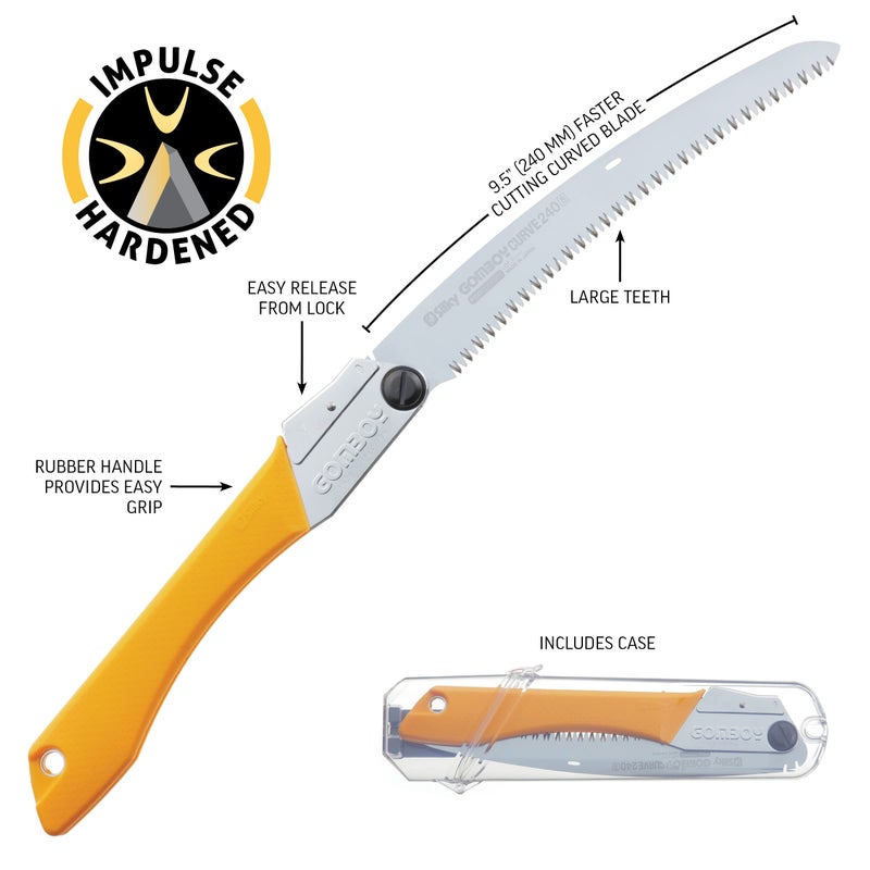 Silky GomBoy Curve Professional Folding Saw 240mm, Large Teeth (717-24) - Image 4