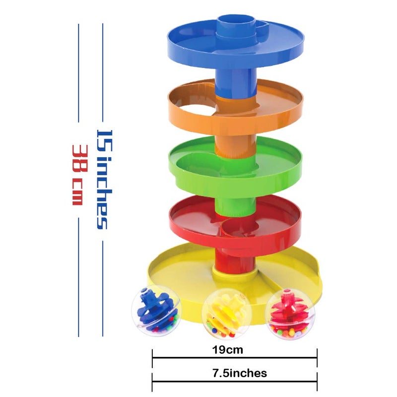 WEofferwhatYOUwant Ball Drop Toy - Montessori STEM Tower for Toddlers 9M+ | 8-Piece Set with Stackable Ramps & 1.8" Rattle Balls | Sensory Coordination Toy | Safe, Expandable, Easy Storage - Image 2