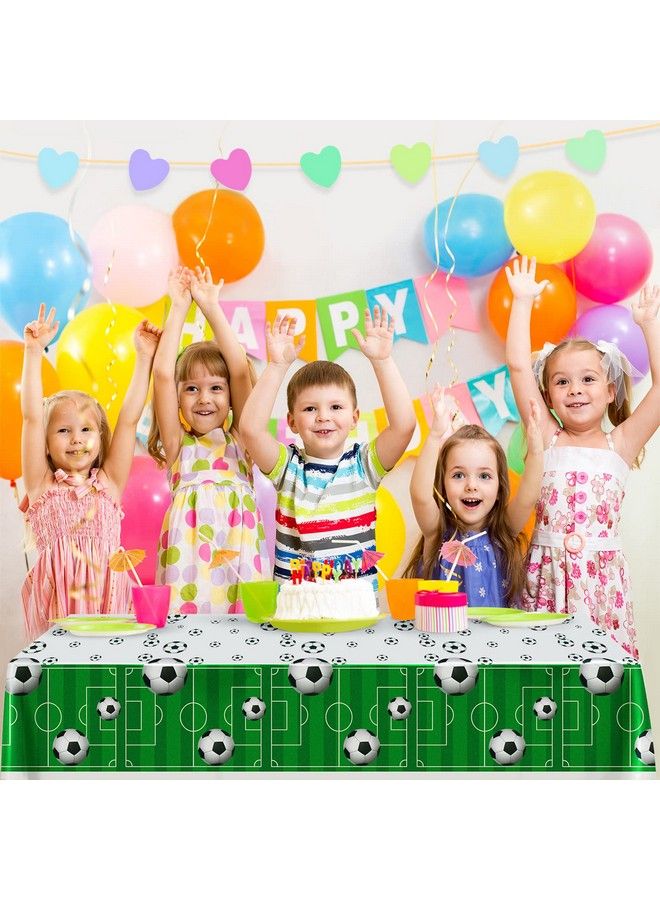 MIKIMIQI 2 Pcs Soccer Table Decorations Soccer Themed Table Covers Football Party Decorations Supplies Plastic Table Runner Sports Ball Tablecloth for Game Day Birthday Party Outdoor Event, 54 X 108in - Image 5