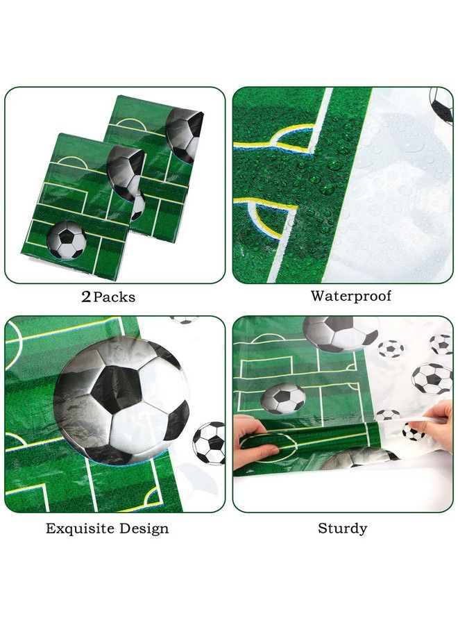 MIKIMIQI 2 Pcs Soccer Table Decorations Soccer Themed Table Covers Football Party Decorations Supplies Plastic Table Runner Sports Ball Tablecloth for Game Day Birthday Party Outdoor Event, 54 X 108in - Image 4