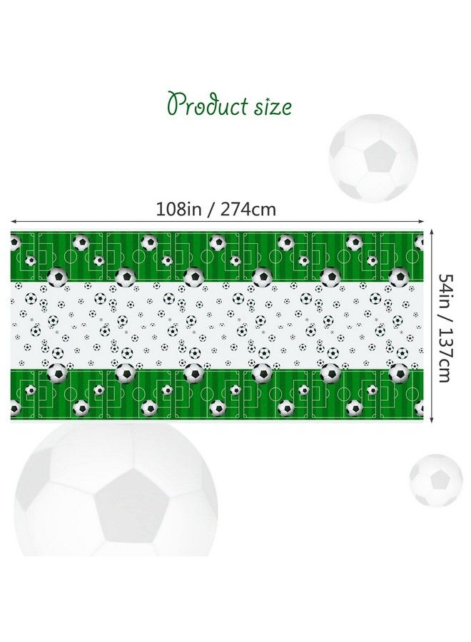 MIKIMIQI 2 Pcs Soccer Table Decorations Soccer Themed Table Covers Football Party Decorations Supplies Plastic Table Runner Sports Ball Tablecloth for Game Day Birthday Party Outdoor Event, 54 X 108in - Image 3
