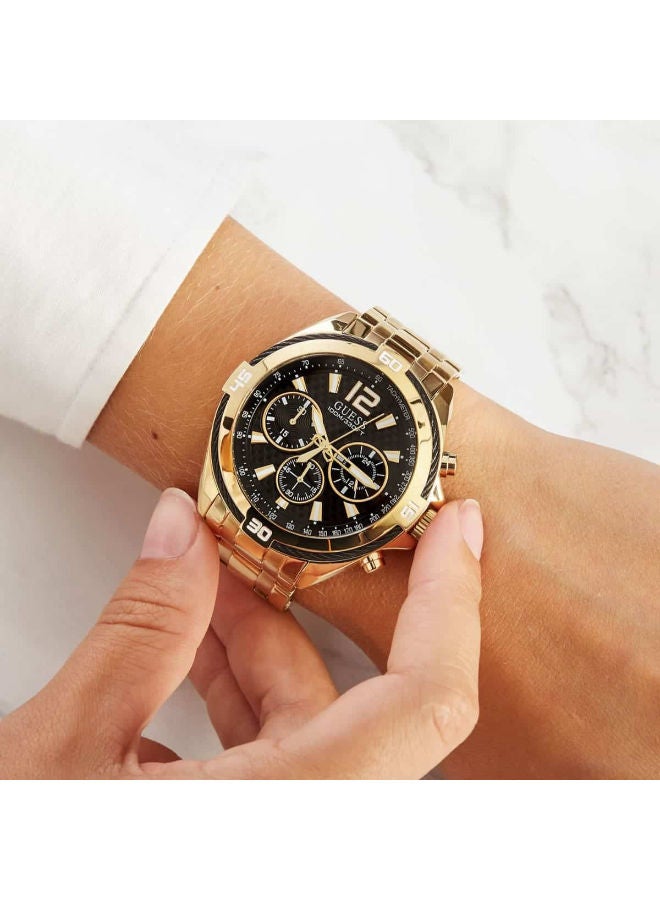 جس ساعة جيس للرجال من الستانلس ستيل باللون الأسود الذهبي W1258G2 - Image 4