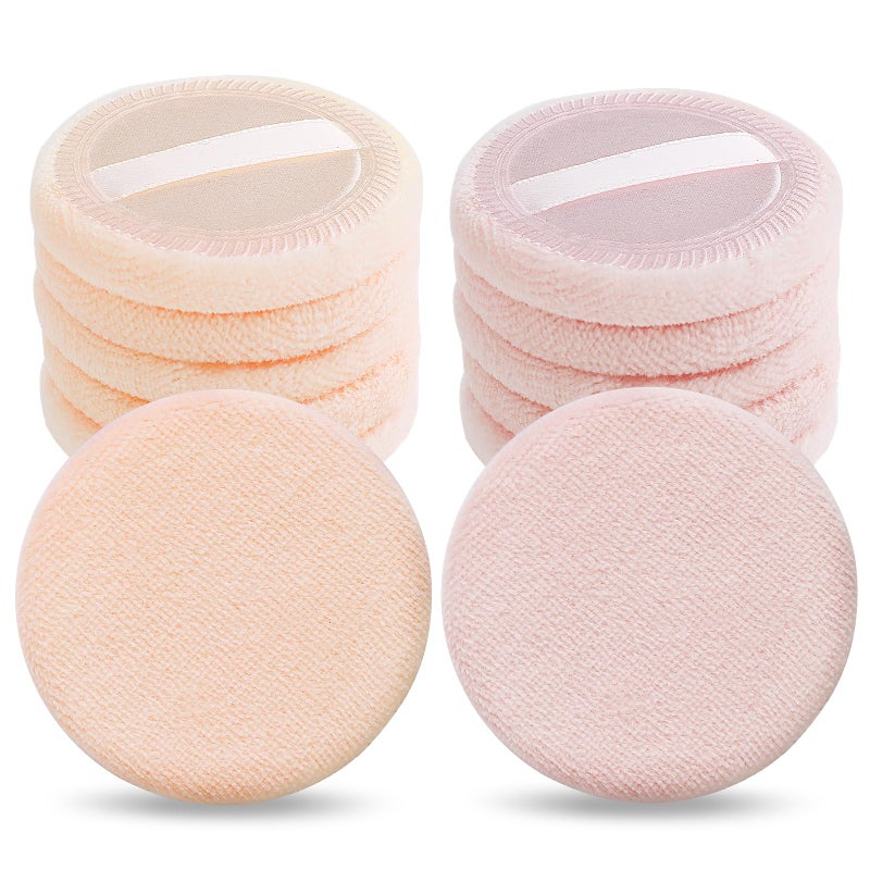 WLLHYF 12PCS Makeup Powder Puffs Pink Cotton Powder Puffs Round Powder Puff for Makeup Face Powder Velour Puffs for Loose Powder Washable pinkskincolor12pcs