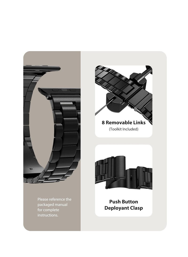 Compatible Apple Watch Straps 38mm 40mm 41mm Stainless Steel IWatch Band With Case For Apple Watch Series 8/7/6/5/4/3/2/1/SE/SE2/Ultra - Image 4