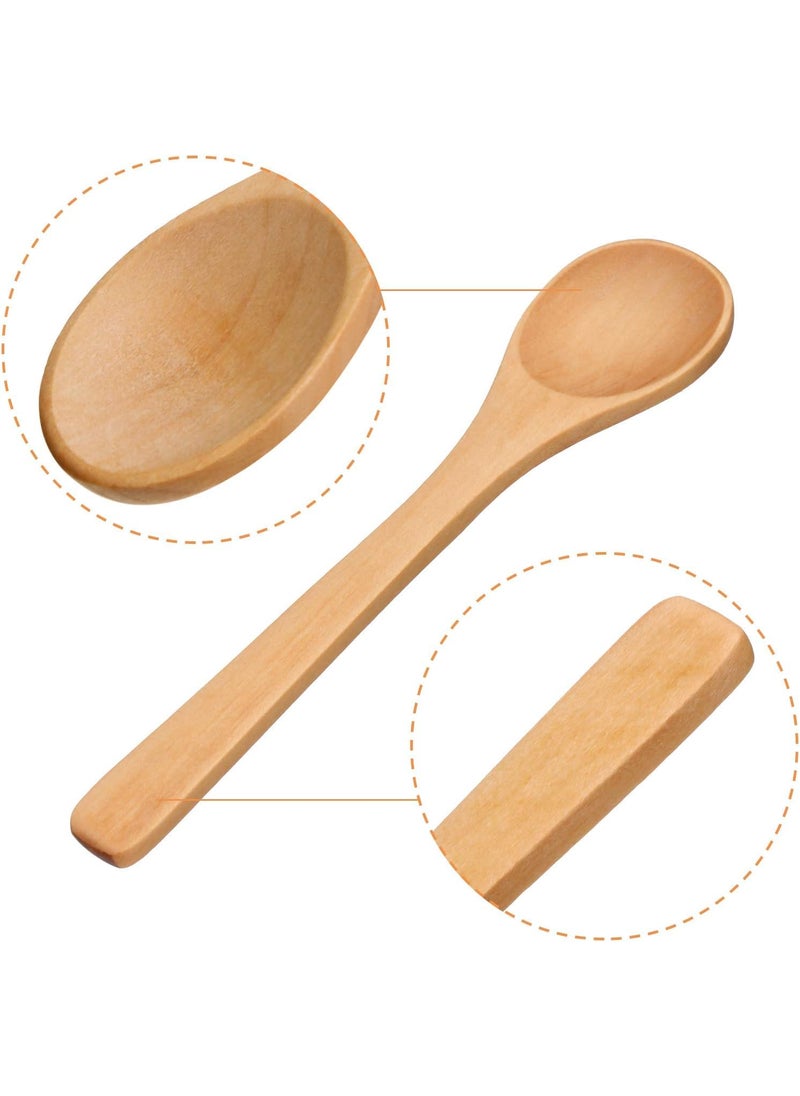 Shruthi Shruthi Wooden Mini Spoon 13 CM for Small Containers Handmade Wooden Spoon for Tea Coffee Sugar Condiments Spices 12 Packs  - Image 3