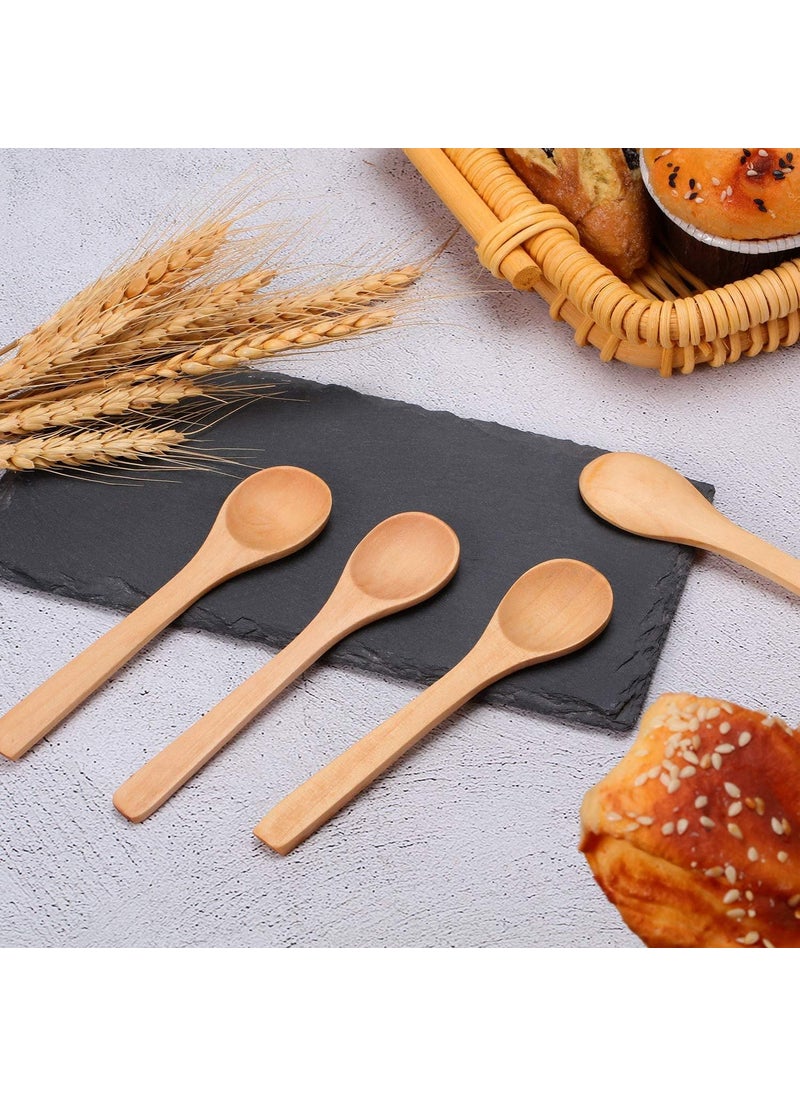 Shruthi Shruthi Wooden Mini Spoon 13 CM for Small Containers Handmade Wooden Spoon for Tea Coffee Sugar Condiments Spices 12 Packs  - Image 5