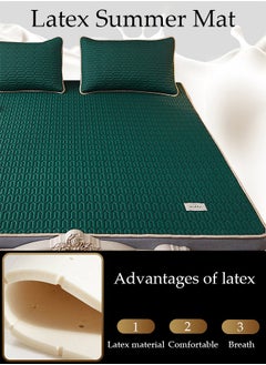 DUNISO Anti-Slip Latex Bed Cap Cool Silk Bed Cover Three-Piece Set with Pillowcases Four Seasons Universal Foldable Ice Silk Mat For Hotel Family Mattresses 200*180CM  - Image 4